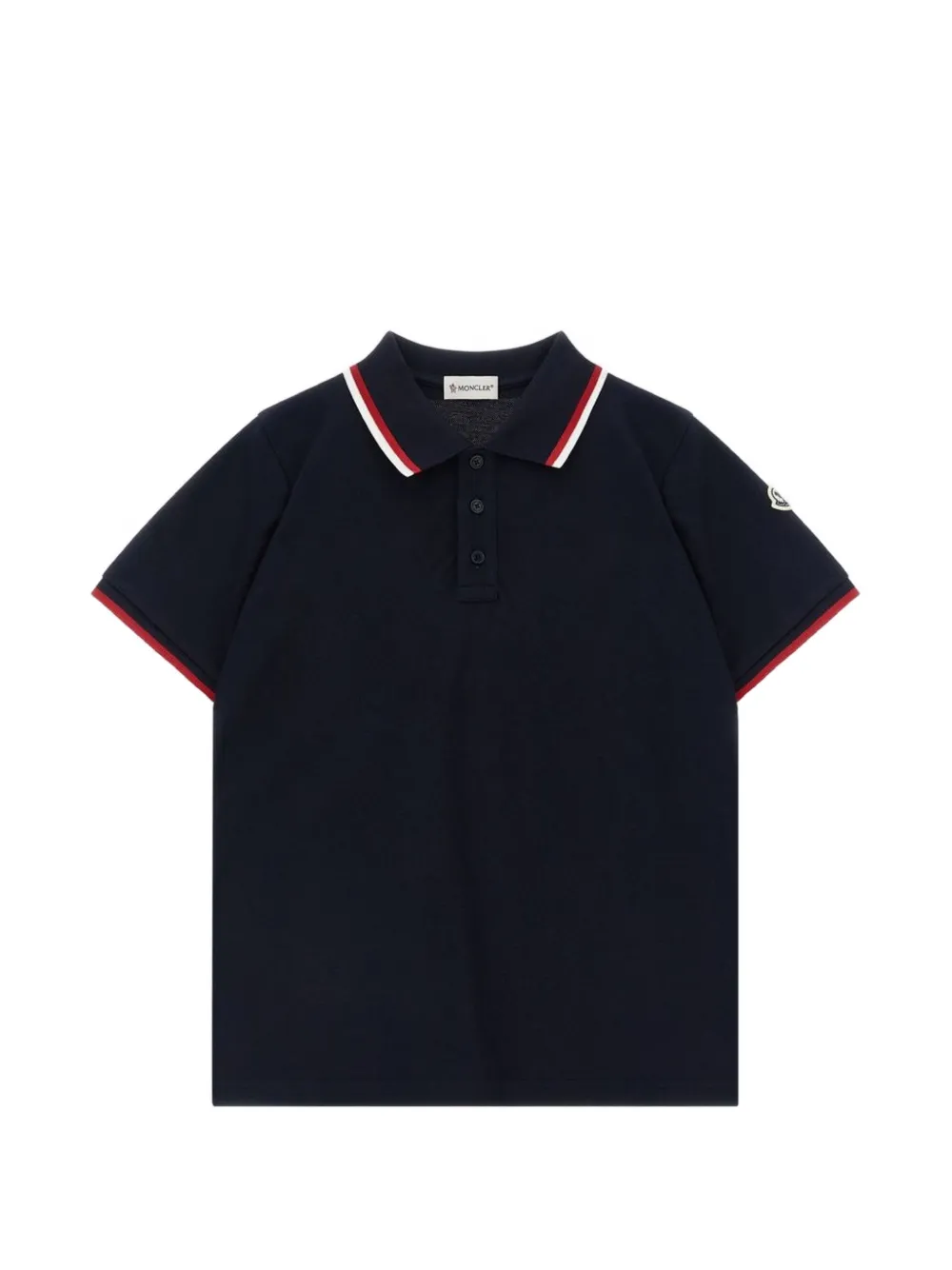 Moncler Enfant logo-patch polo shirt Blauw
