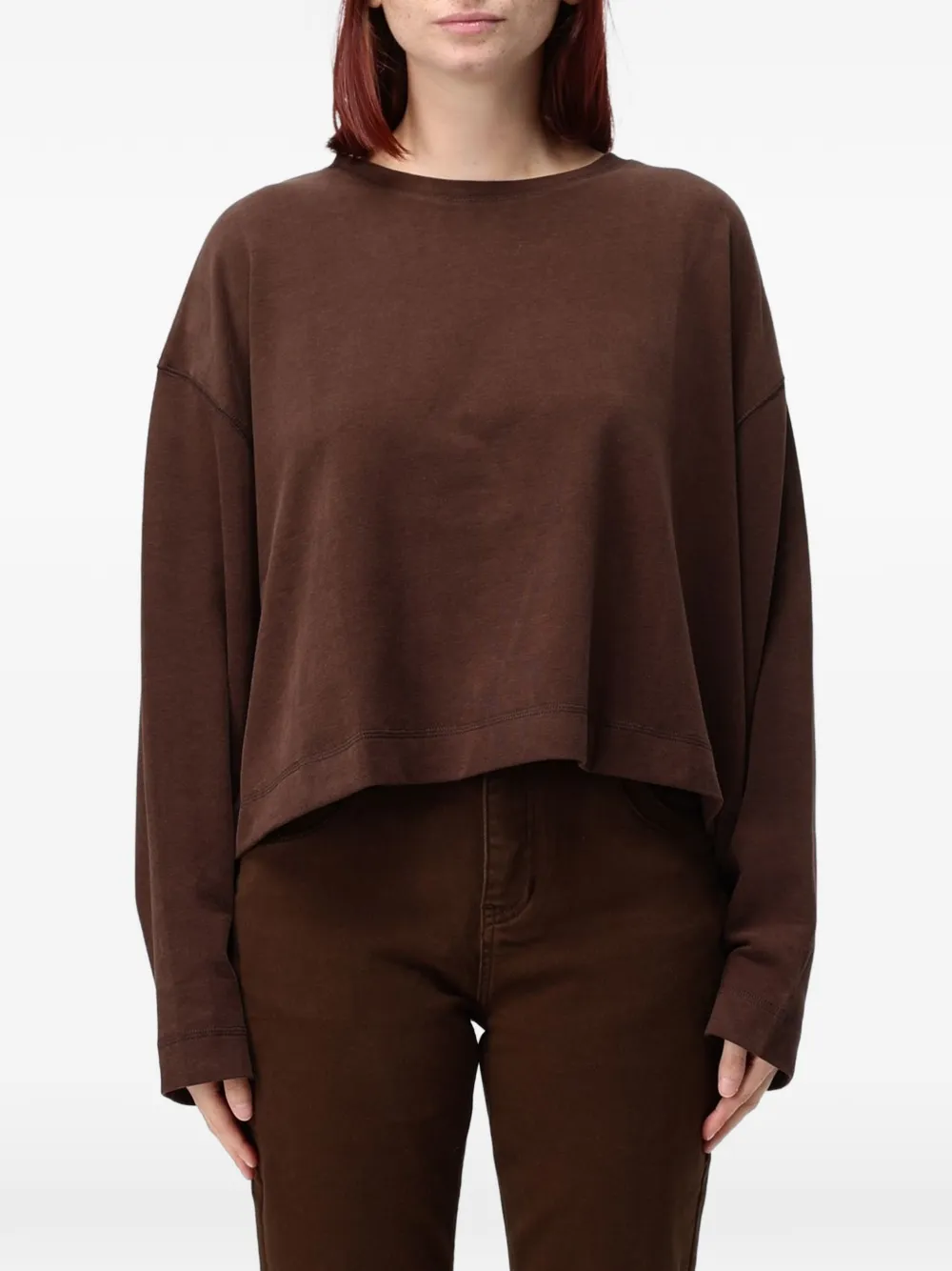 Eleh dropped-shoulder crew-neck sweatshirt - Marrone