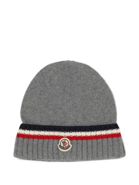 Moncler Enfant striped ribbed-trim beanie hat