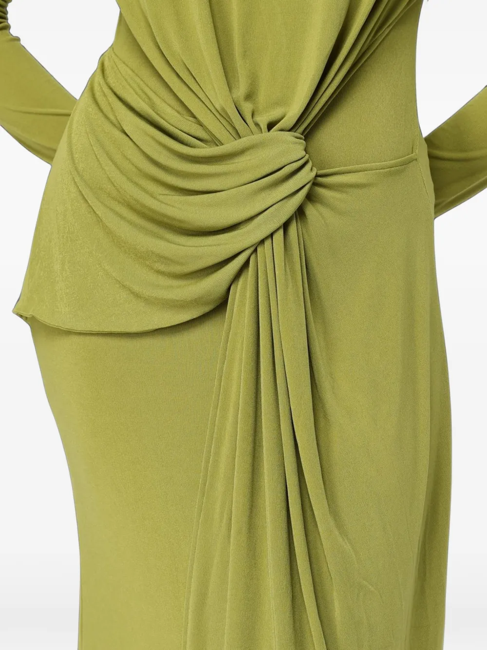Eleh draped knot-detail maxi dress Groen