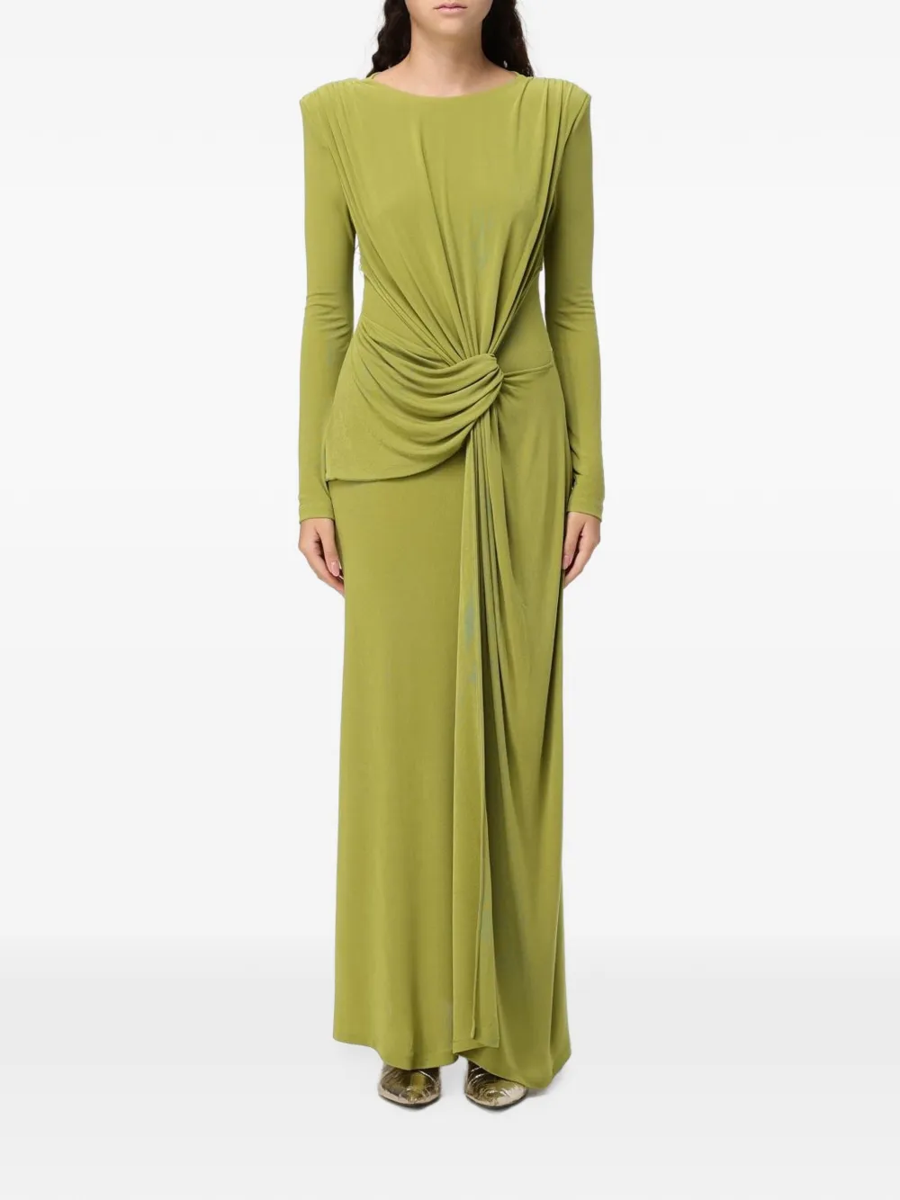 Eleh draped knot-detail maxi dress Groen