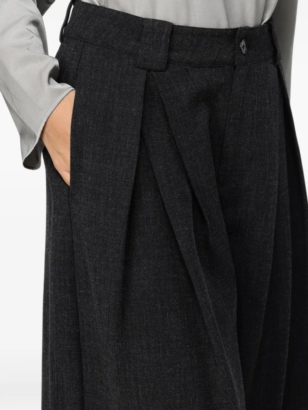 Eleh pleated wide-leg trousers Grijs