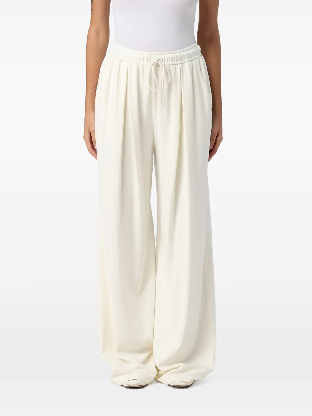 Eleh Drawstring-waist Wide-leg Trousers In Neutrals