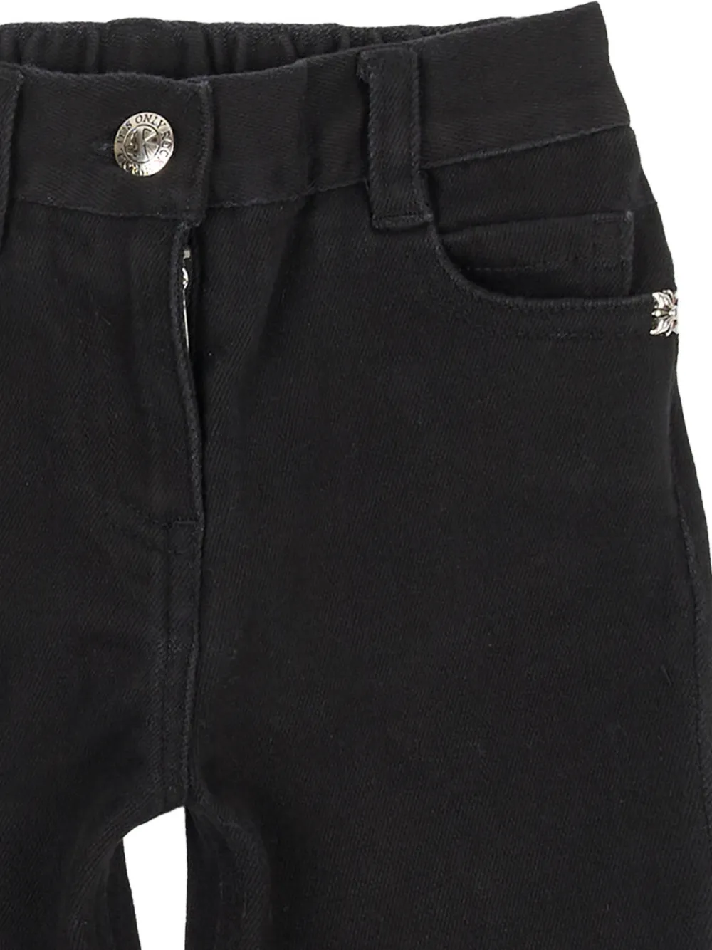 John Richmond Junior logo-patch straight-leg jeans Zwart