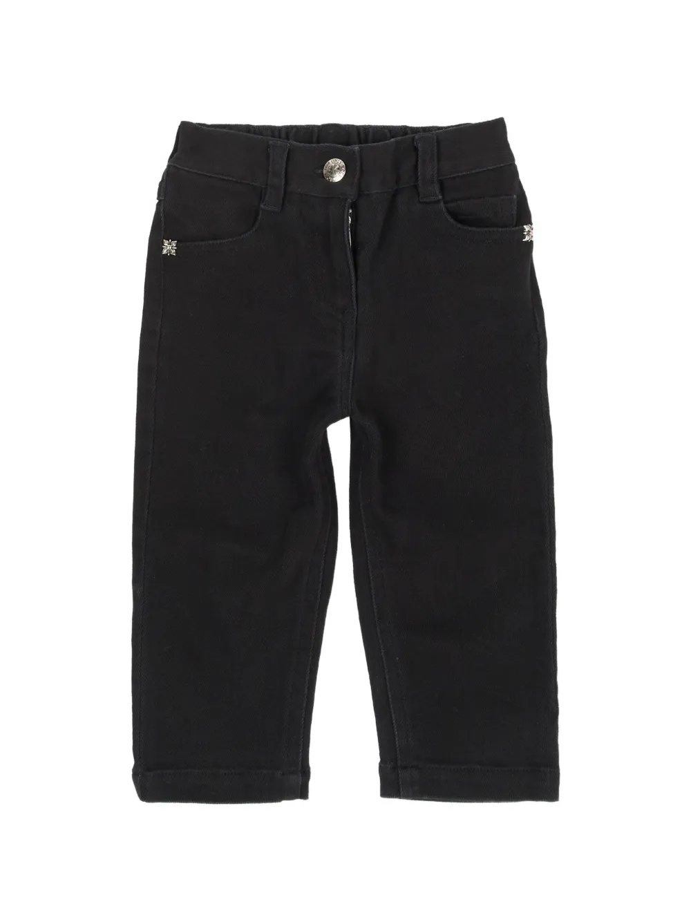 John Richmond Junior logo-patch straight-leg jeans Zwart