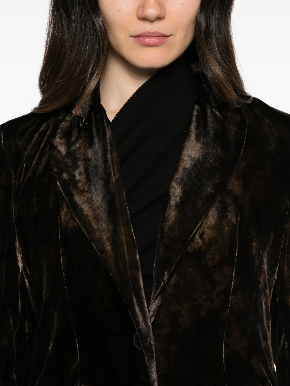 Avant Toi velvet single-breasted coat Groen