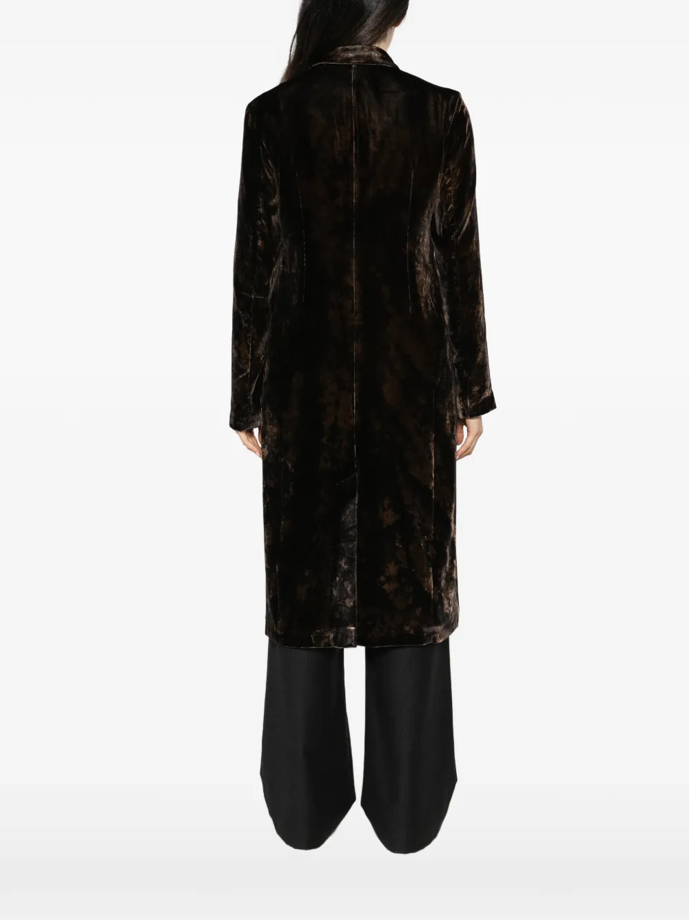 Avant Toi velvet single-breasted coat Groen