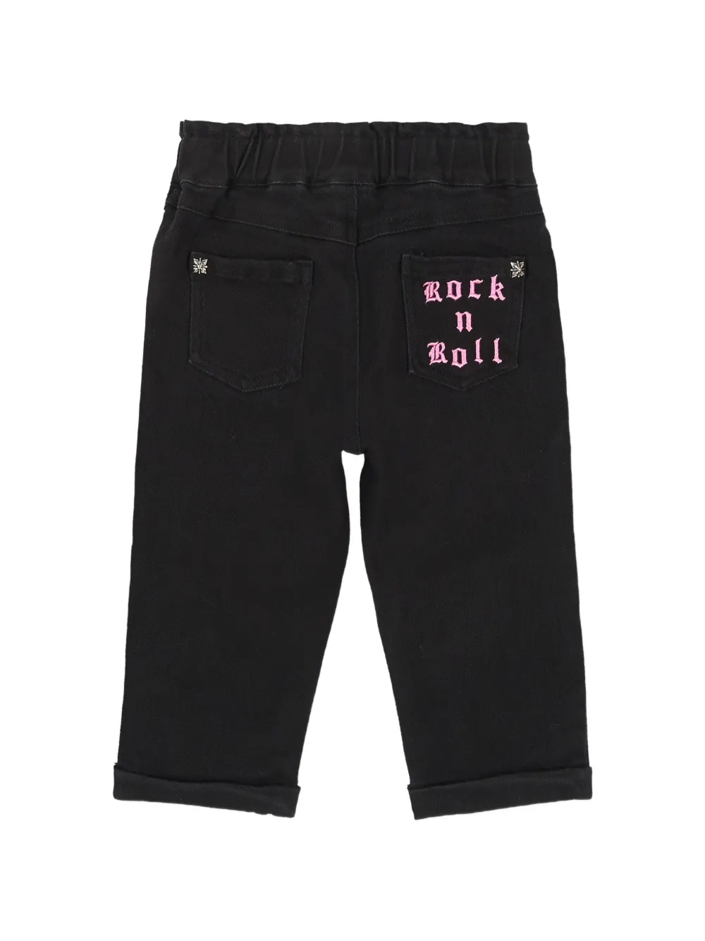 John Richmond Junior logo-embroidered jeans Zwart