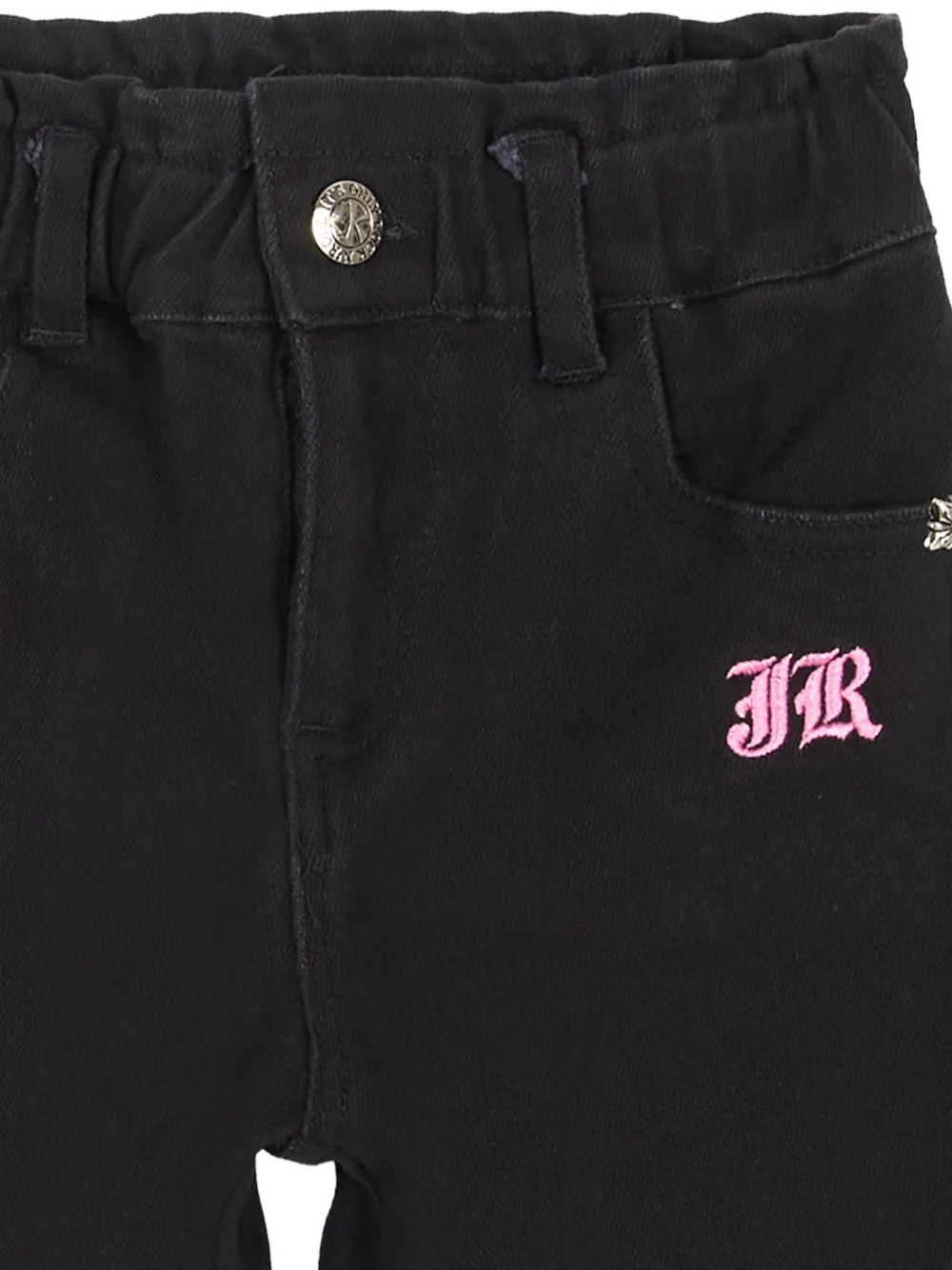 John Richmond Junior logo-embroidered jeans Zwart