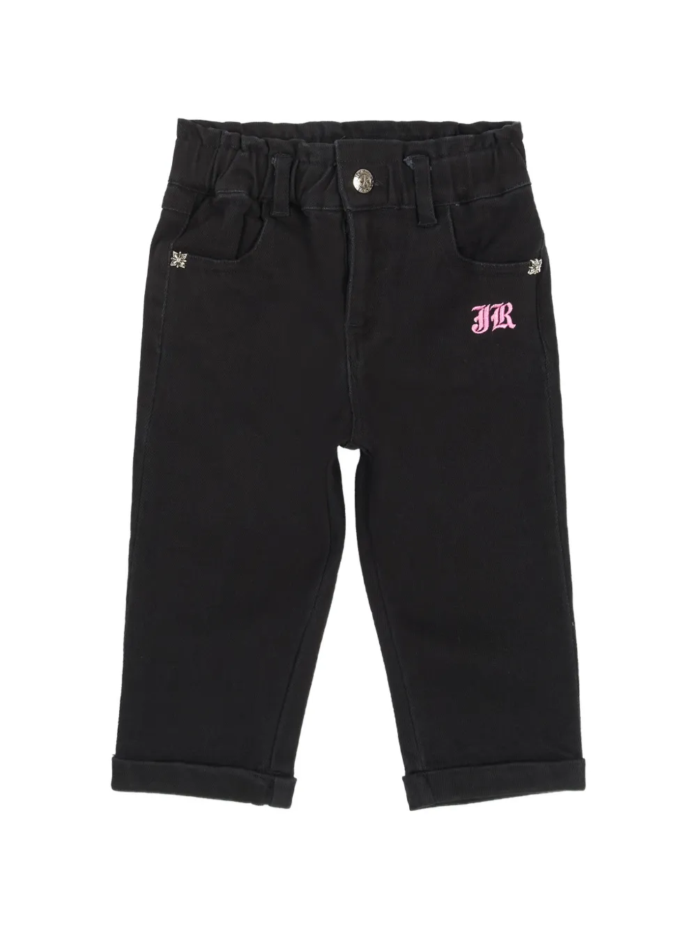 John Richmond Junior logo-embroidered jeans - Nero