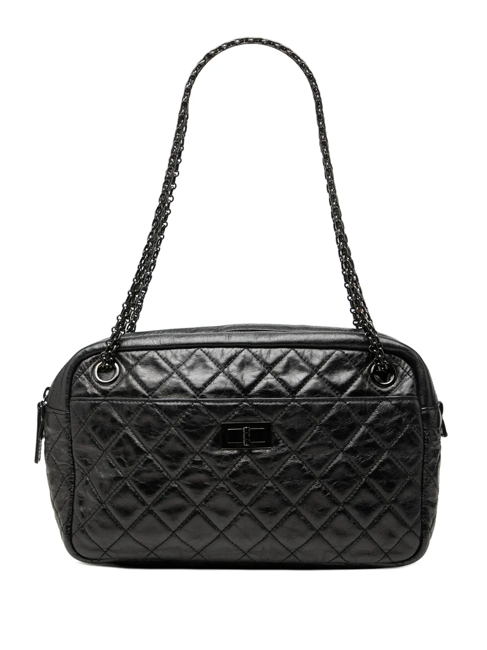 CHANEL Pre-Owned 2008-2009 Medium Reissue 2.55 Quilted Aged Calfskin Camera Bag shoulder bag - Schwarz