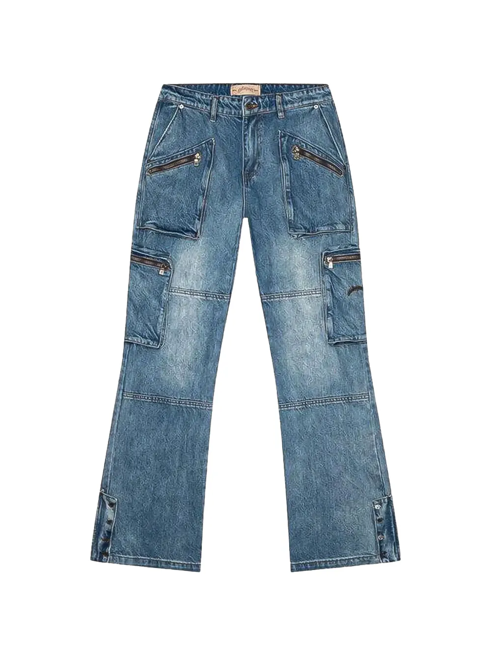 GODSPEED flared cargo jeans - Blu