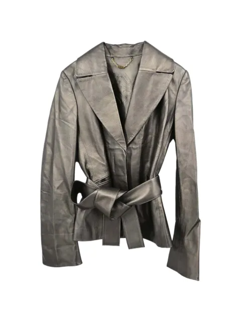 Loewe Pre-Owned chamarra de piel con cinturón