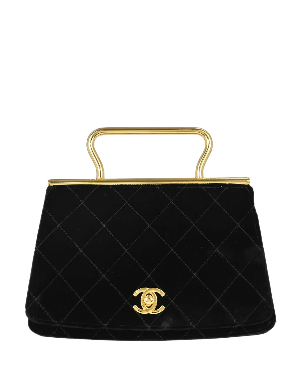CHANEL Pre-Owned 1994-1996 quilted CC turn-lock top-handle bag - Black
