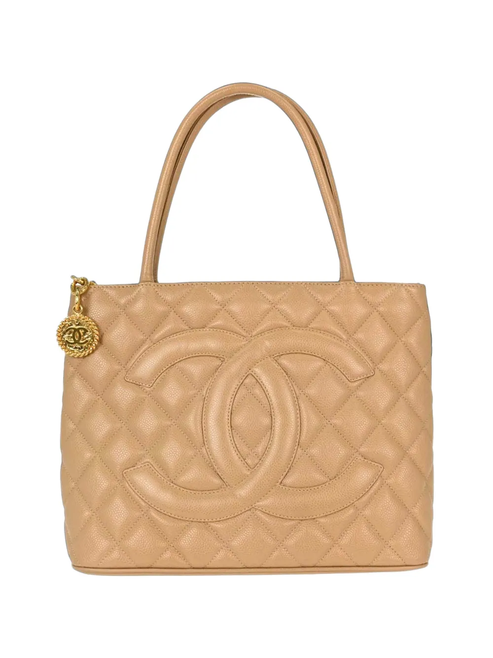CHANEL Pre-Owned 2001-2003 Medallion quilted tote bag - Nude