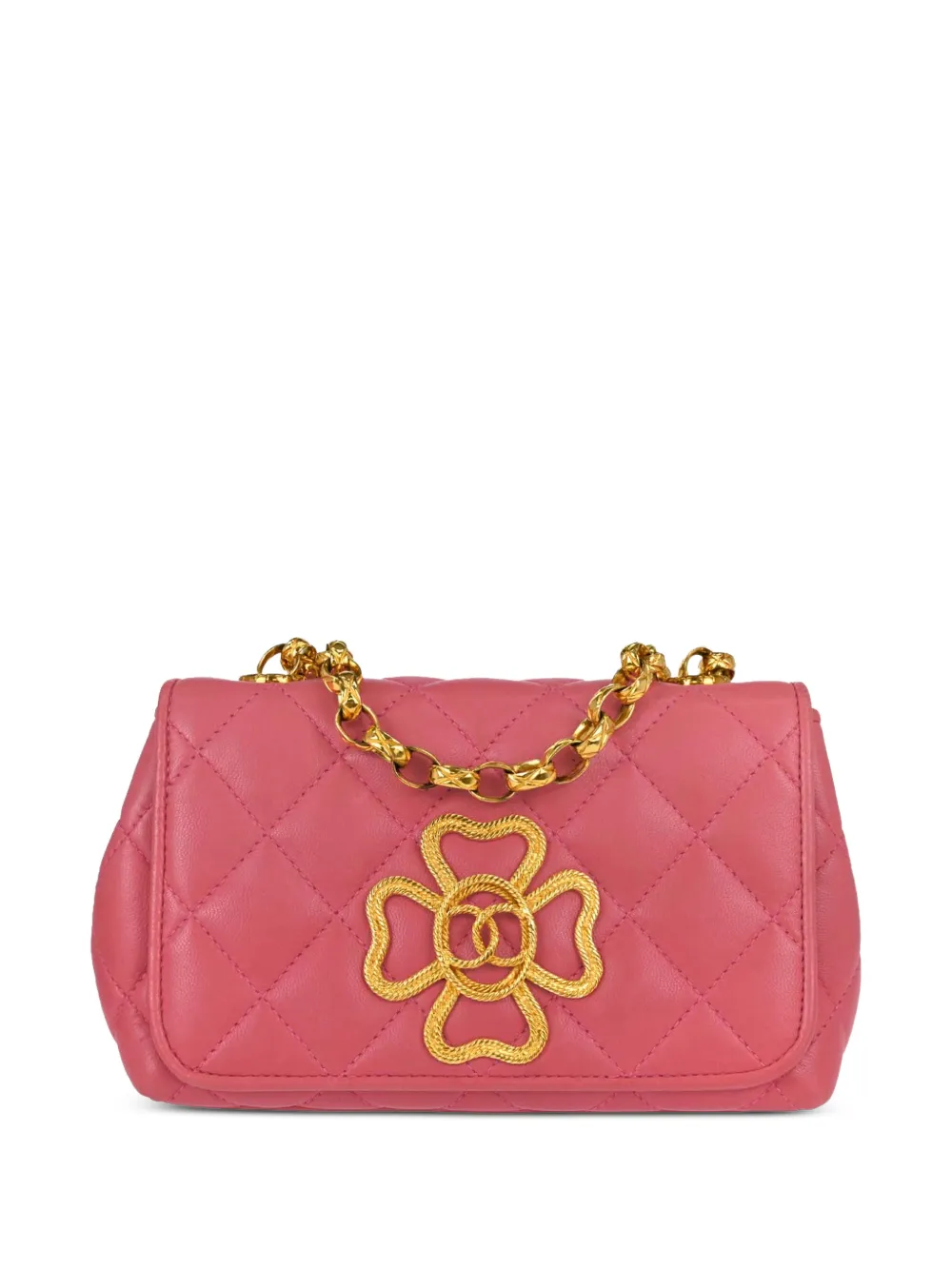 CHANEL Pre-Owned 1989-1991 Clover logo quilted mini bag - Rosa