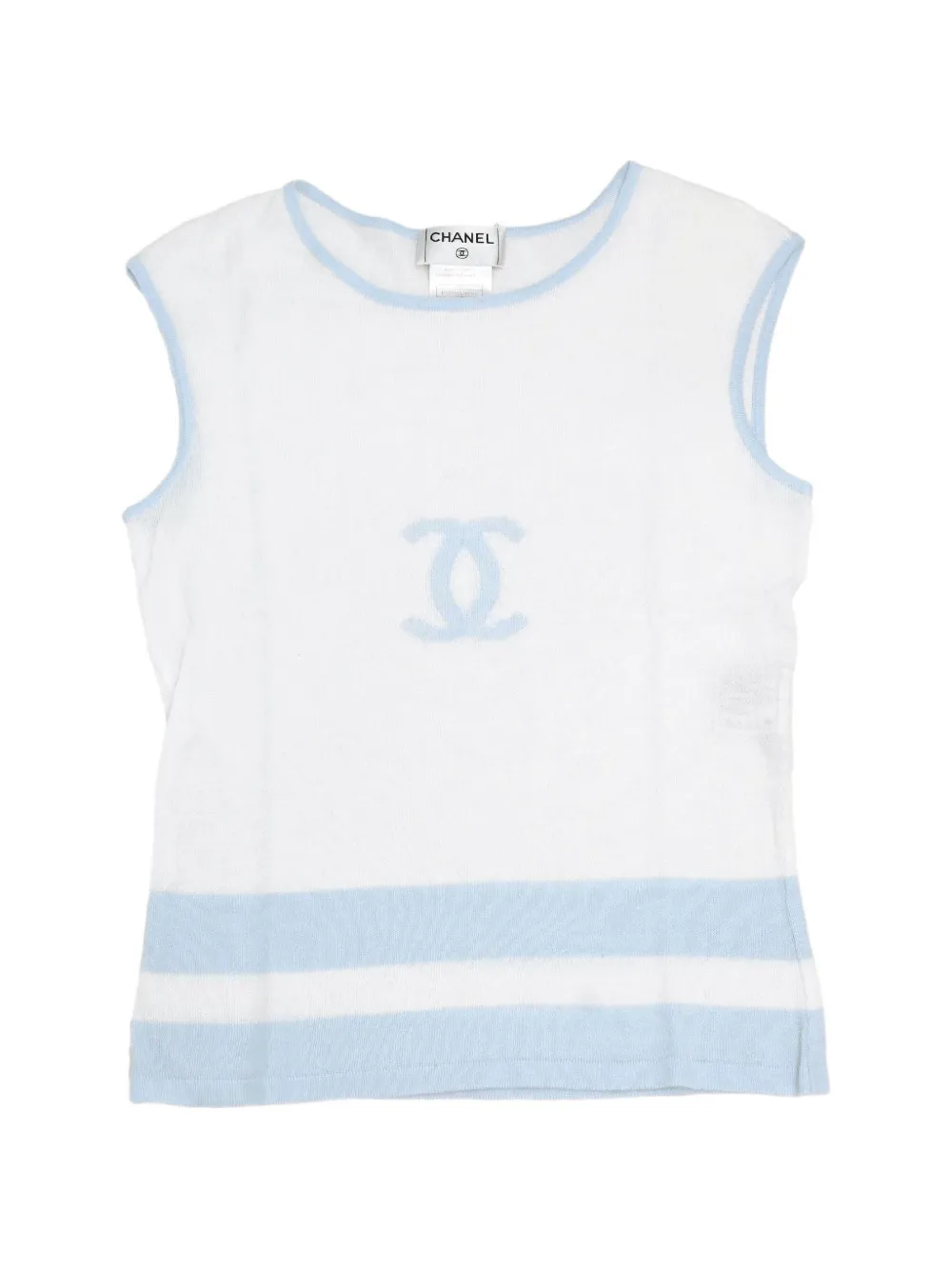 CHANEL Pre-Owned 2000 CC Interlocking tank top - Weiß