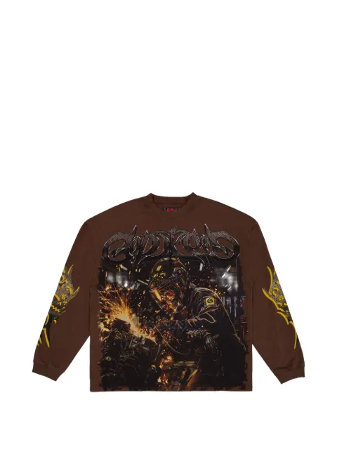 GODSPEED Steel Sharpens Steel graphic-print long-sleeve T-shirt