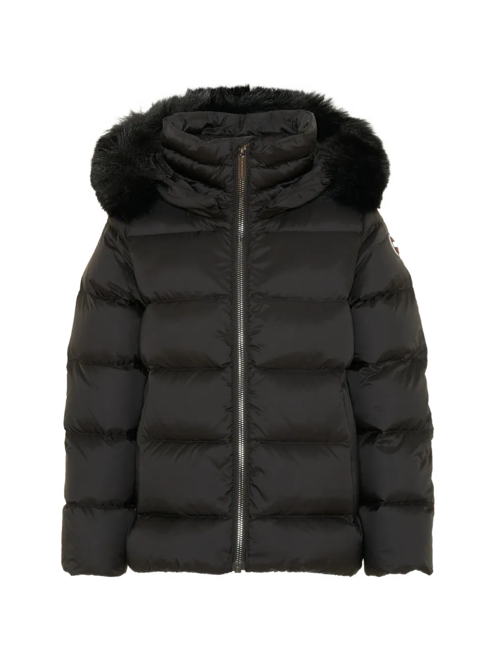 Colmar Kids faux-fur trim quilted jacket Zwart