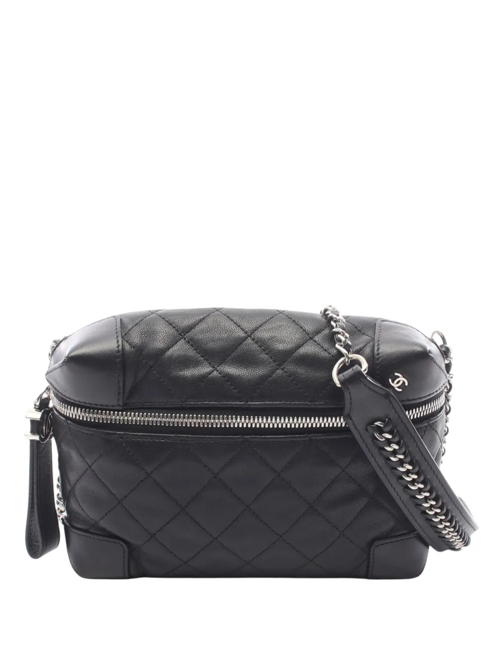 CHANEL Pre-Owned 2017-2018 CC Quilted Lambskin crossbody bag - Black