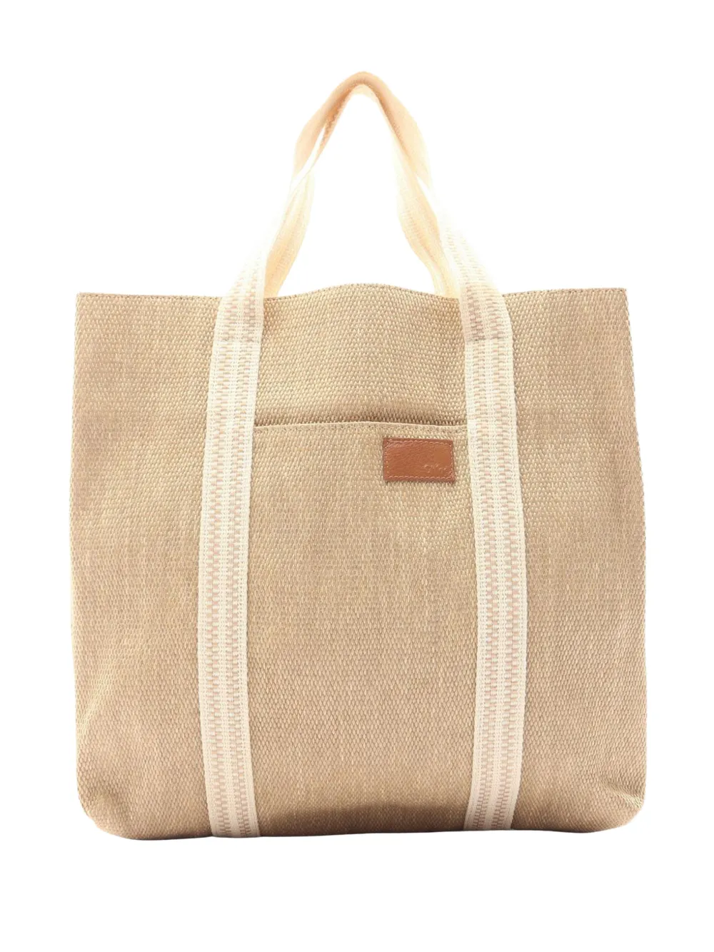 Chloé Pre-Owned 2000-2026 Raffia Beach Line tote bag - Tons neutres Chloé Pre-Owned 2000-2026 Raffia Beach Line tote bag - Tons neutres