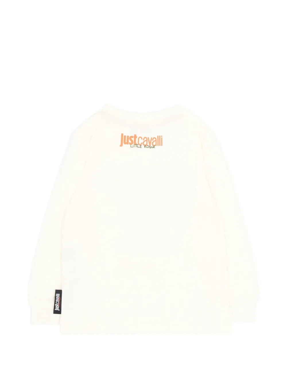 Just Cavalli Kids logo-print long-sleeve T-shirt Beige