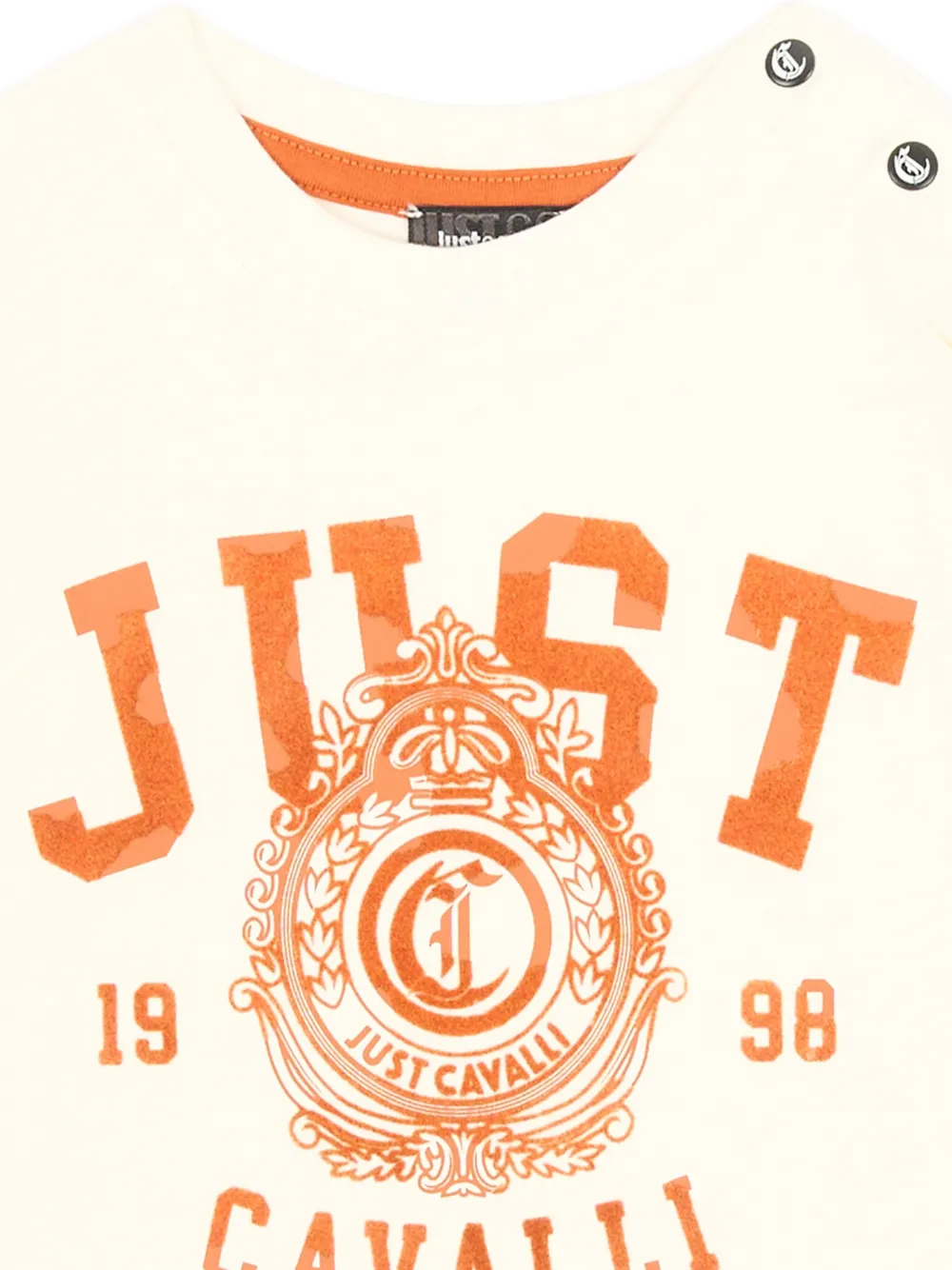 Just Cavalli Kids logo-print long-sleeve T-shirt Beige