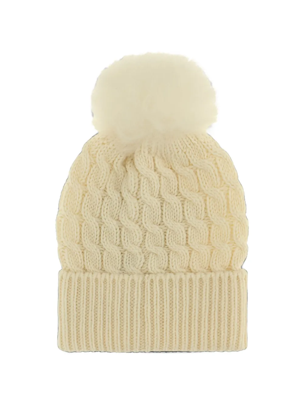 Moncler Grenoble cable-knit pompom beanie hat Wit