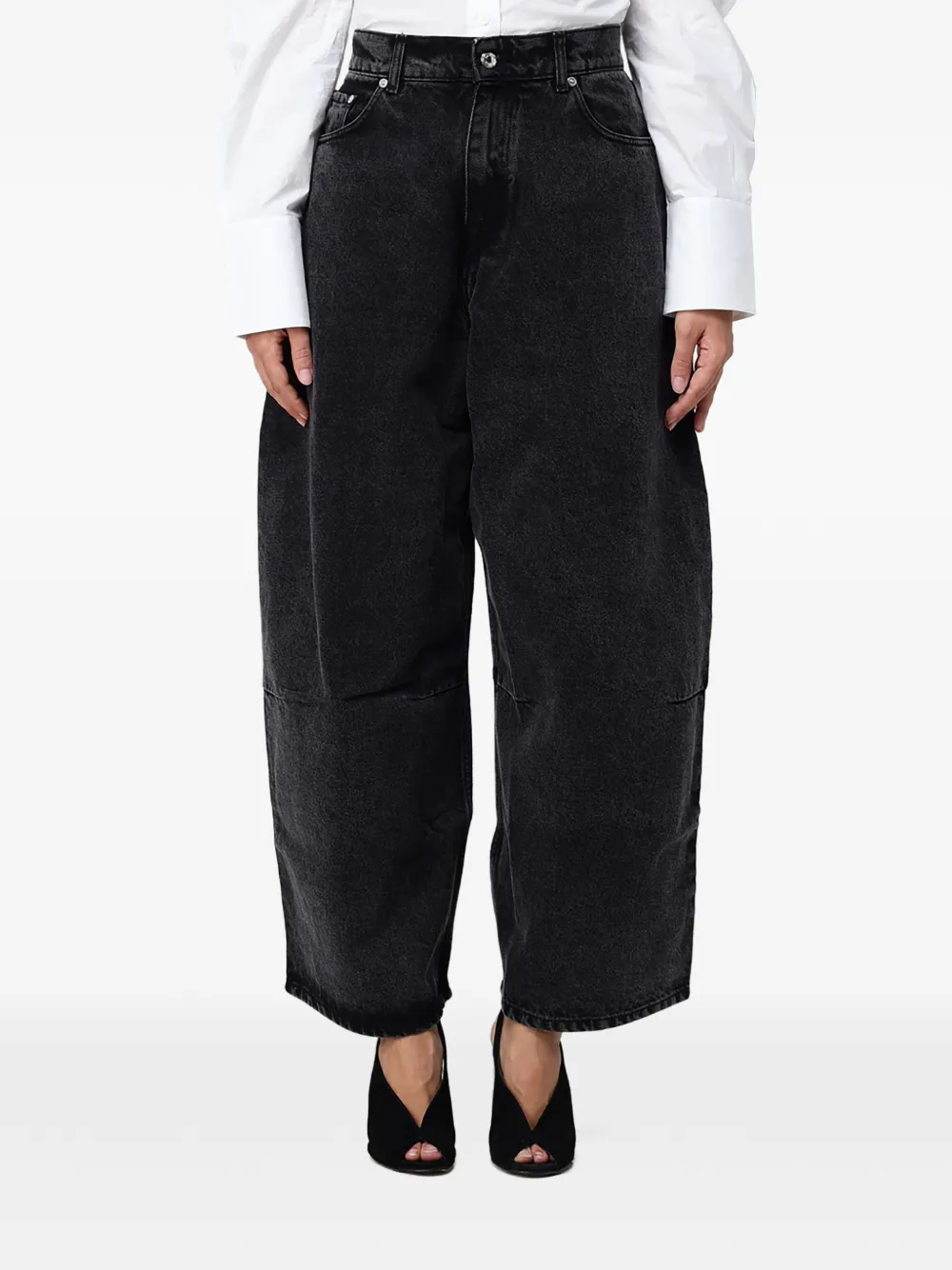 Paul Smith black denim barrel-geg jeans Zwart