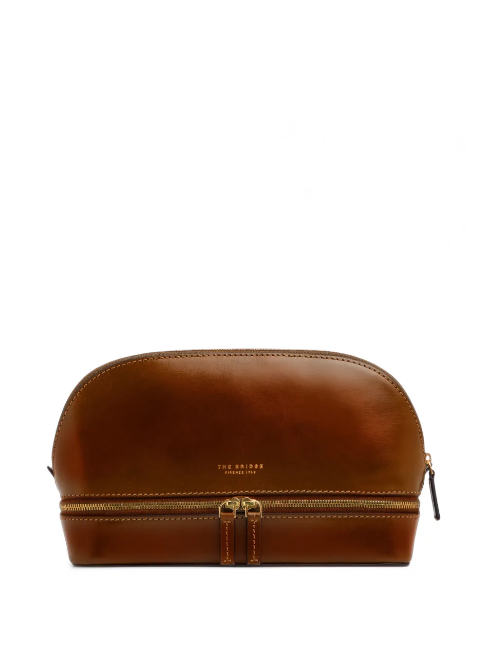 The Bridge leather make-up bag - Marrone