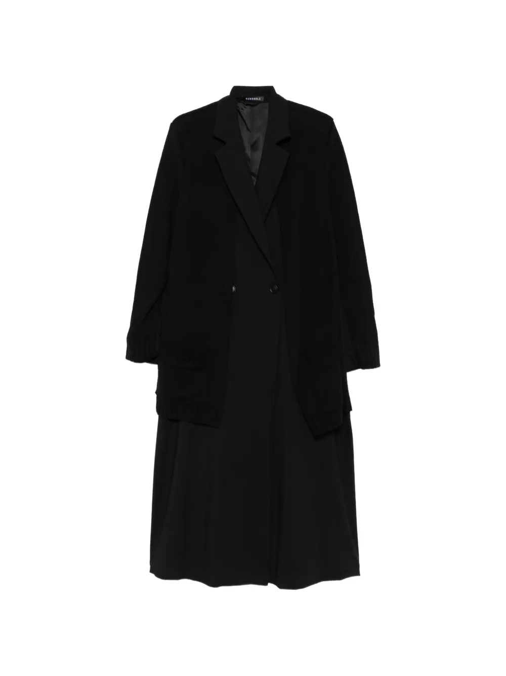 Rundholz double-breasted layered coat - Noir Rundholz double-breasted layered coat - Noir