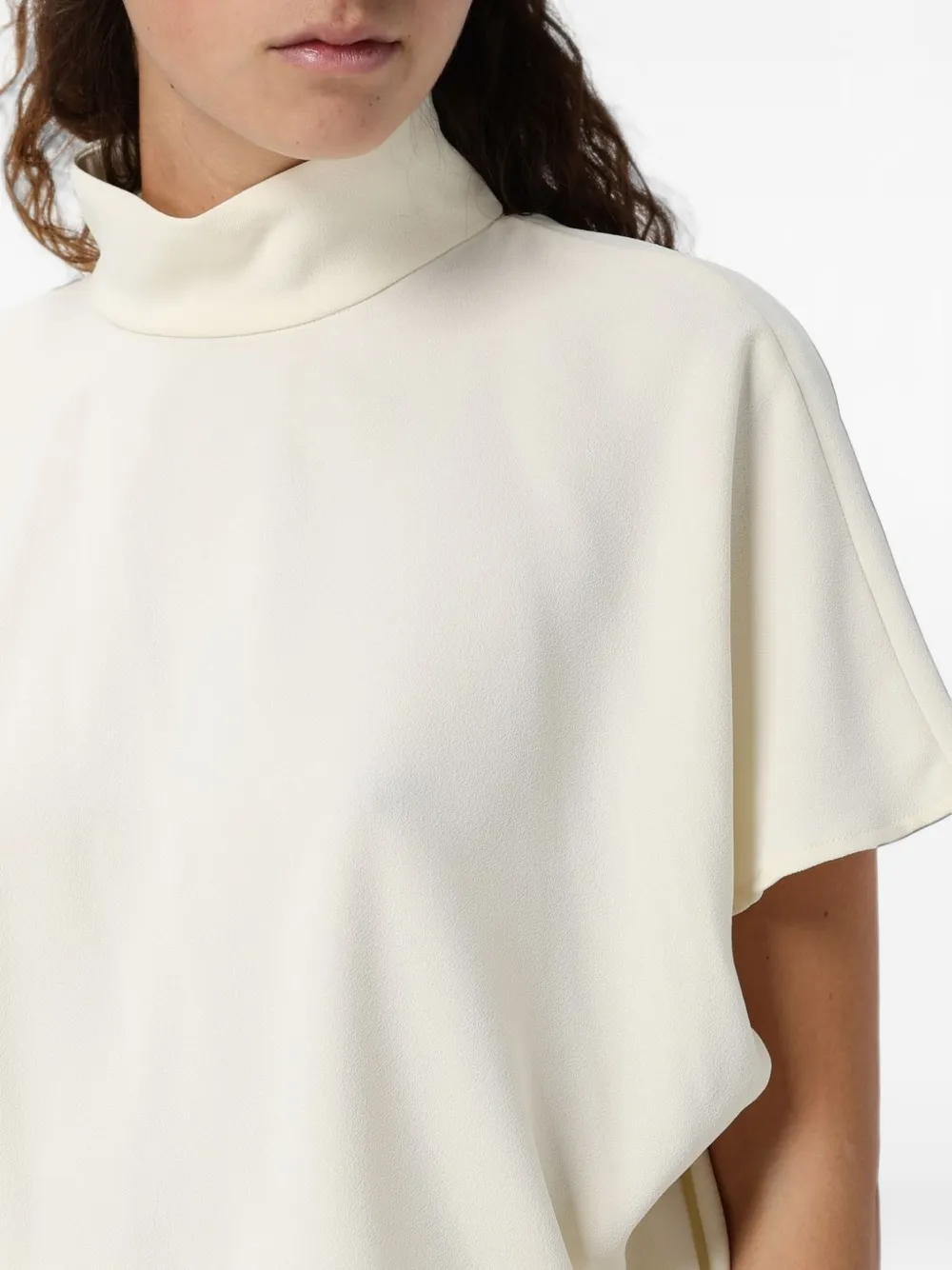 Eleh high-neck cowl-back blouse Wit