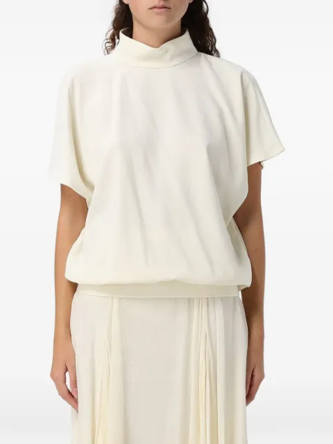 Eleh high-neck cowl-back blouse