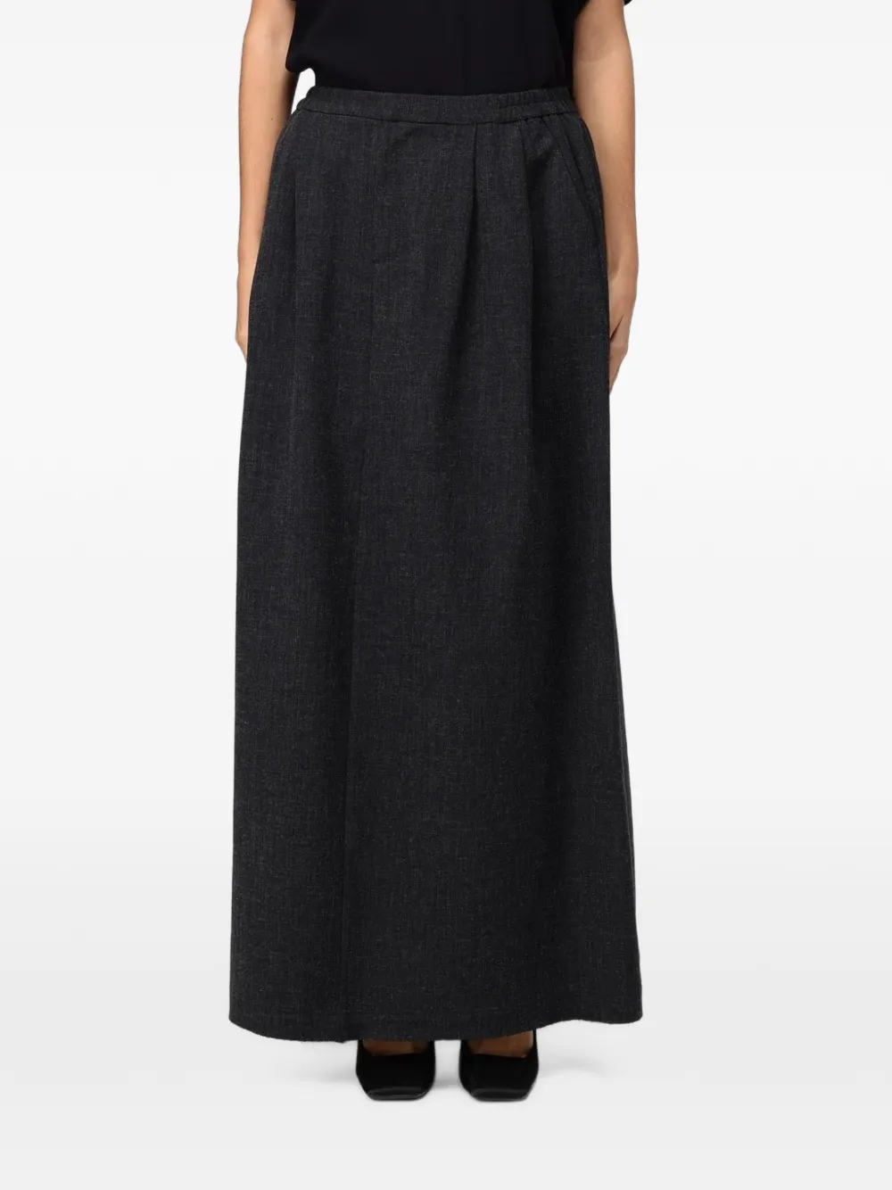 Eleh pleated elasticated-waist maxi skirt - Grigio