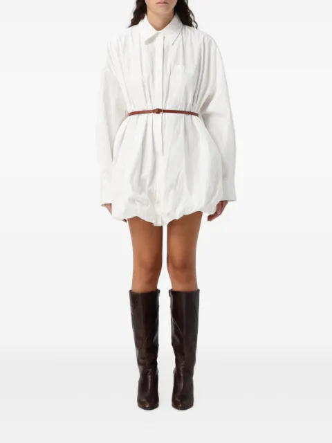 Eleh belted balloon-hem mini shirt dress