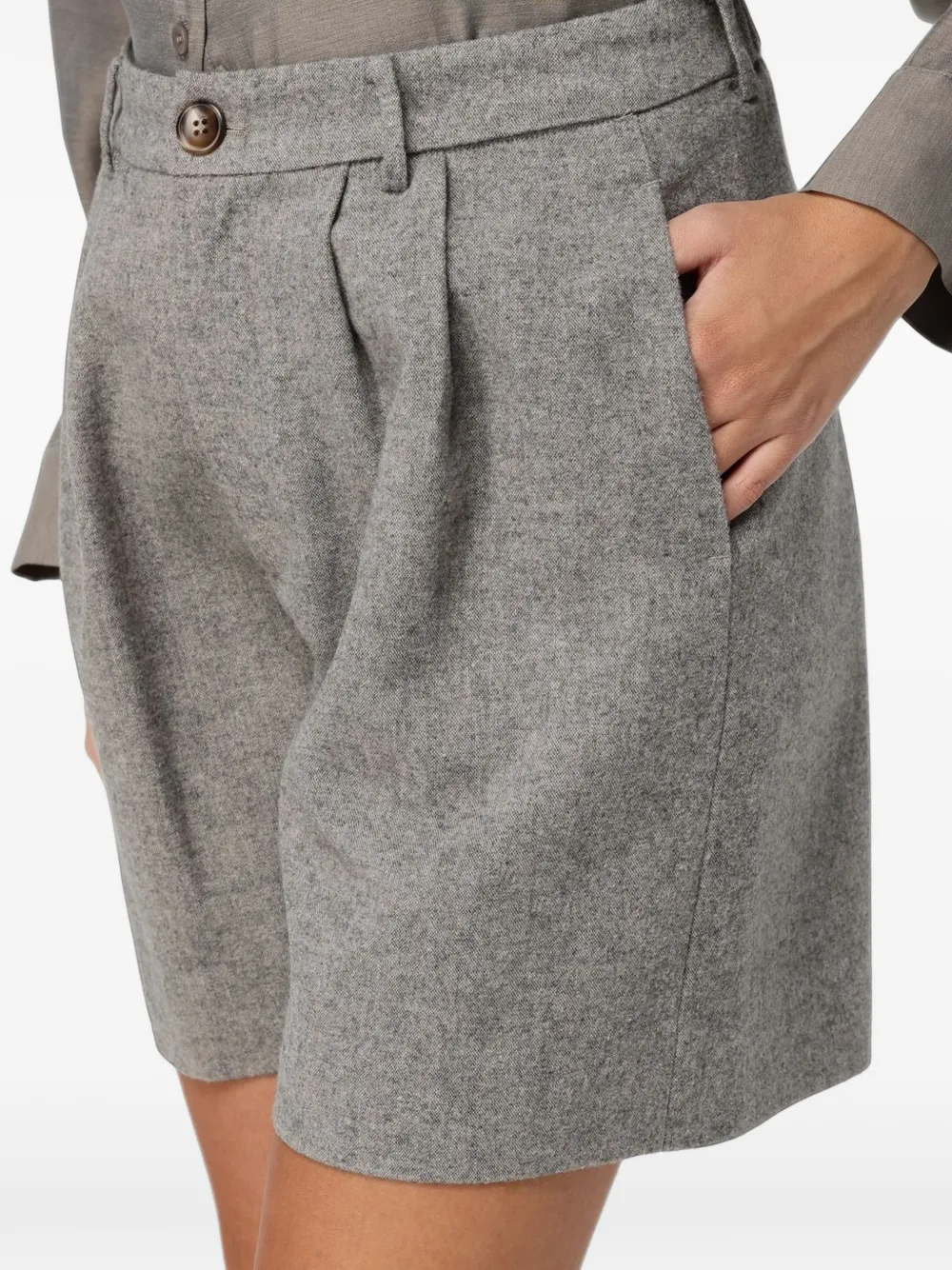 Eleh pleated tailored shorts Grijs