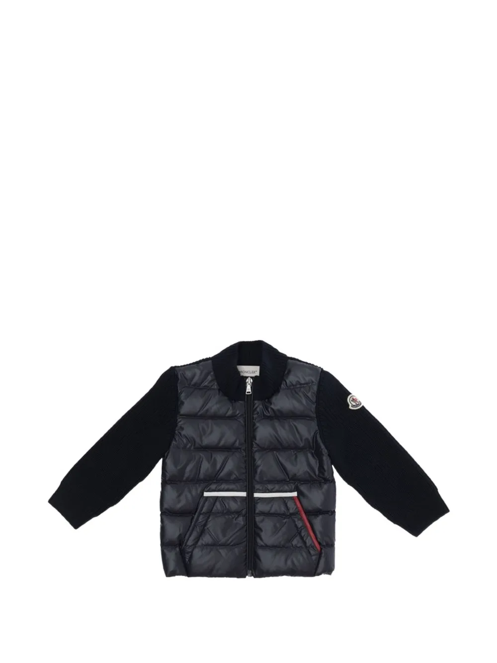 Moncler Enfant quilted zip-up cardigan Blauw