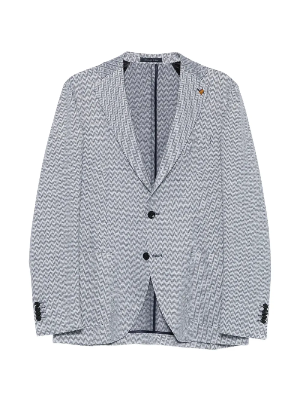 Sartoria Latorre herringbone-pattern single-breasted jacket - Bleu Sartoria Latorre herringbone-pattern single-breasted jacket - Bleu