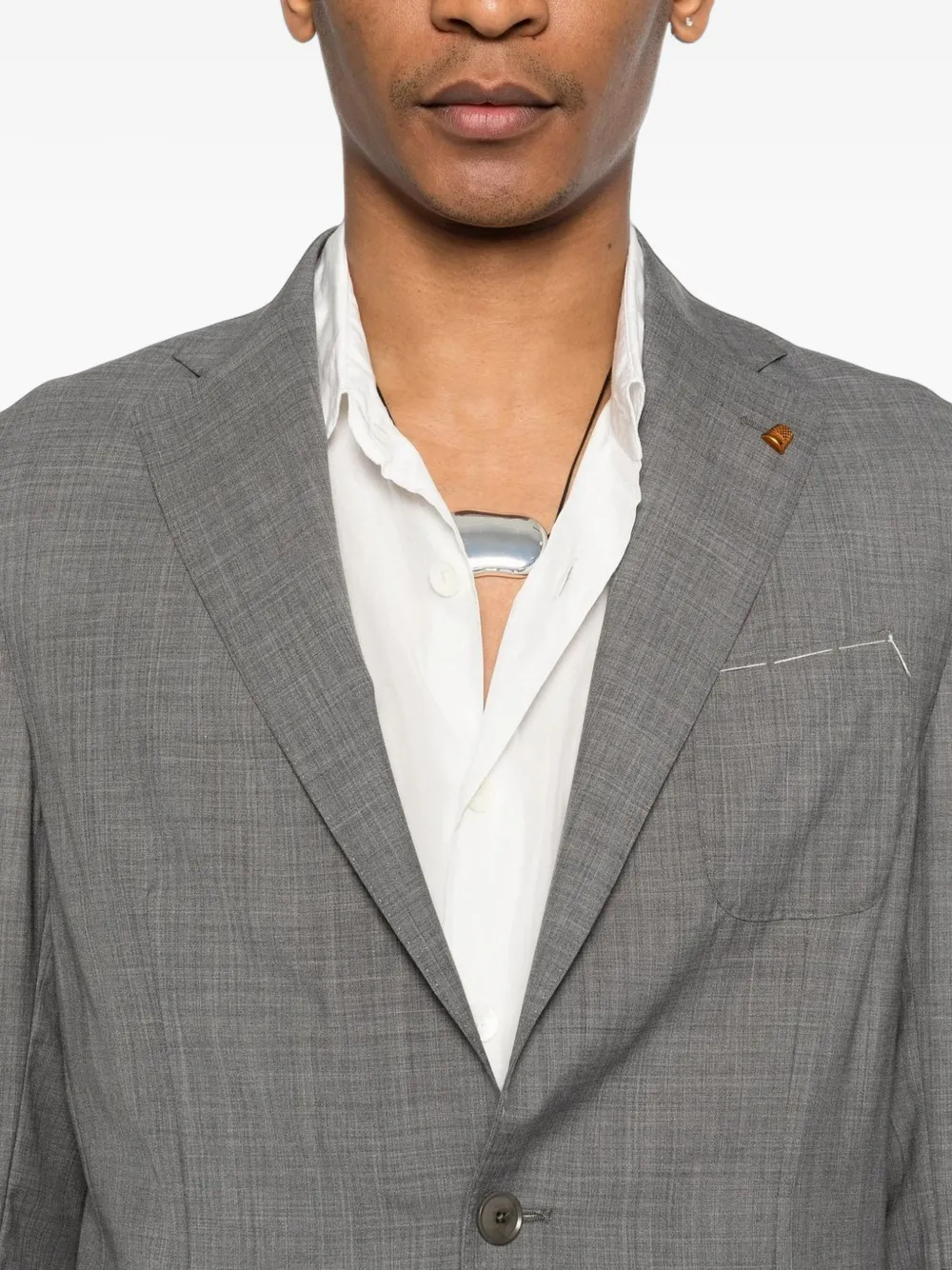 Sartoria Latorre notched-lapel wool blazer Grijs