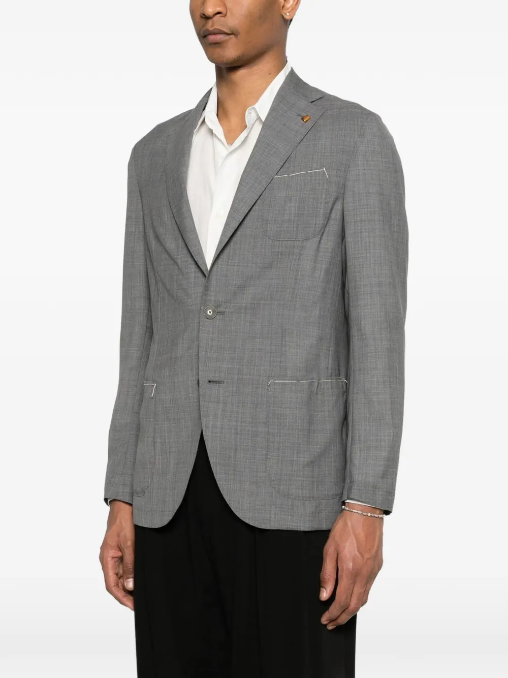Sartoria Latorre notched-lapel wool blazer Grijs