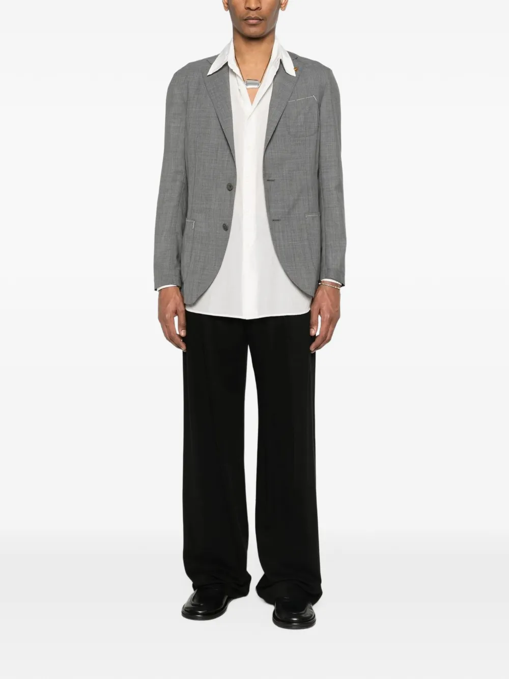 Sartoria Latorre notched-lapel wool blazer Grijs
