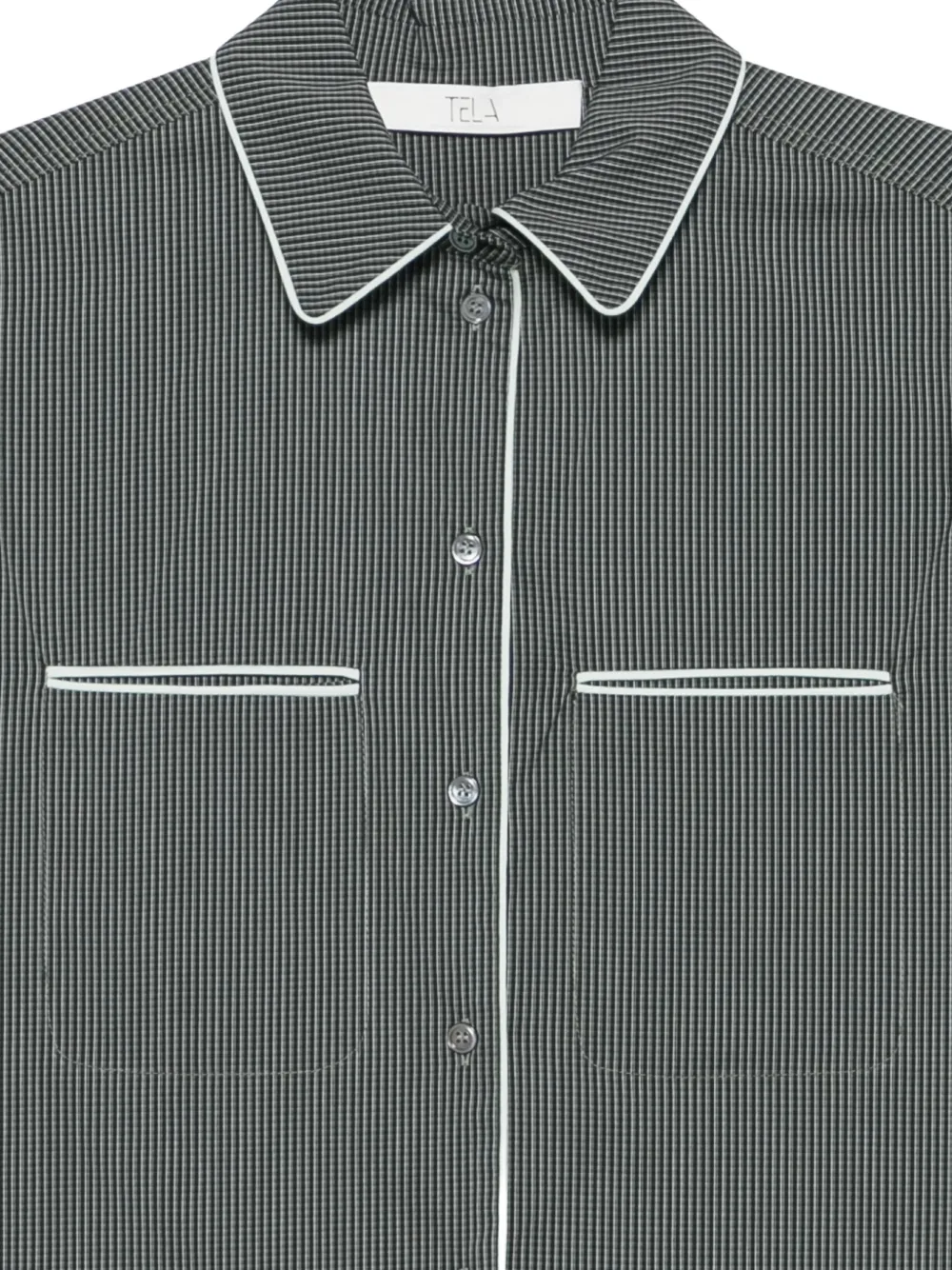 Tela check piped jacket Zwart