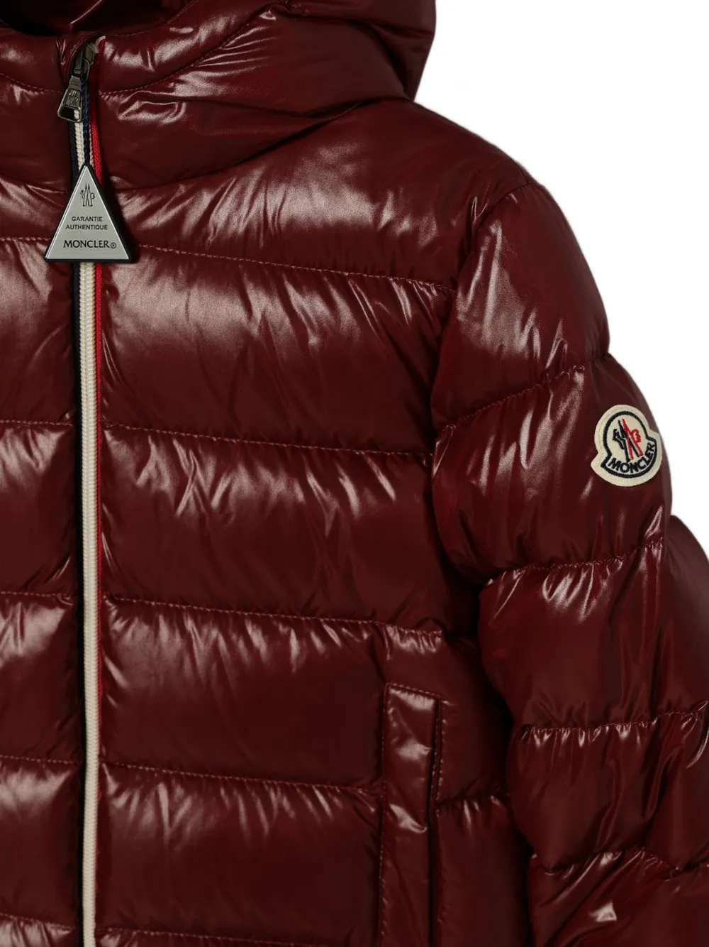 Moncler Enfant quilted hooded jacket Rood