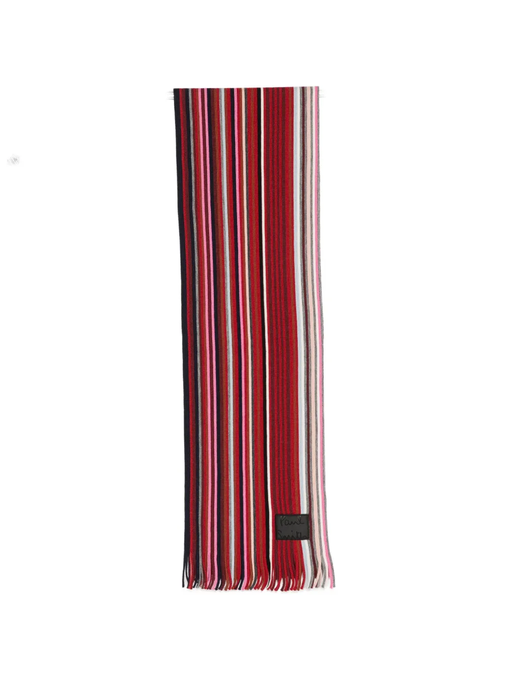 Paul Smith wool iver-stripe scarf Rood
