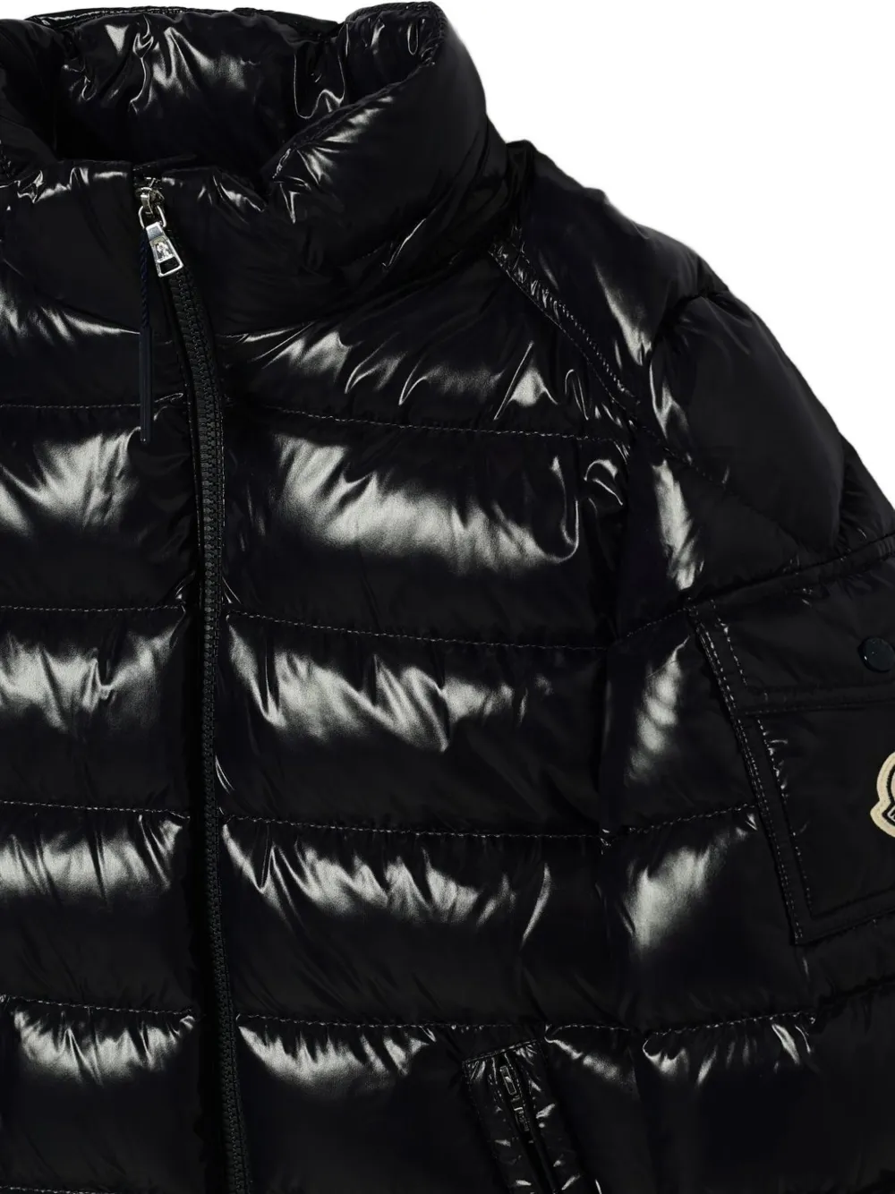 Moncler Enfant Maya quilted hooded jacket Blauw