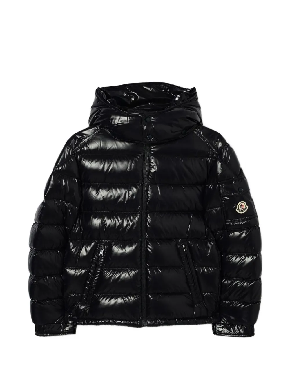 Moncler Enfant Maya quilted hooded jacket Blauw