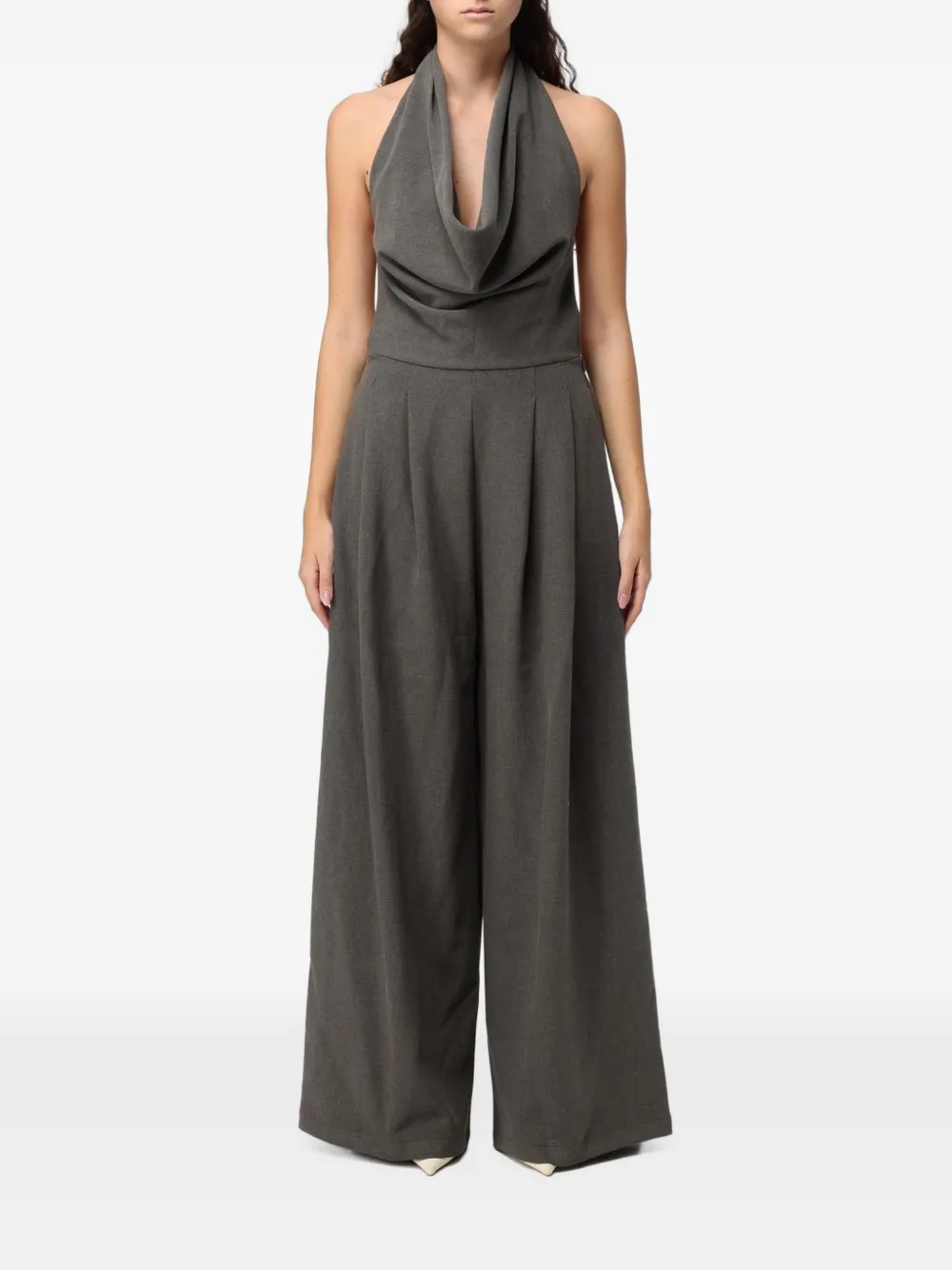 Eleh cowl-neck backless jumpsuit - Grigio