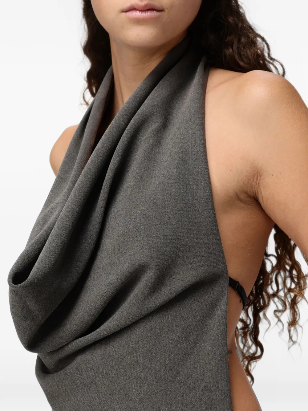 Eleh cowl-neck backless jumpsuit Grijs