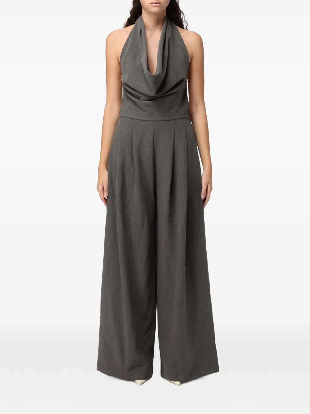 Eleh cowl-neck backless jumpsuit - Grigio