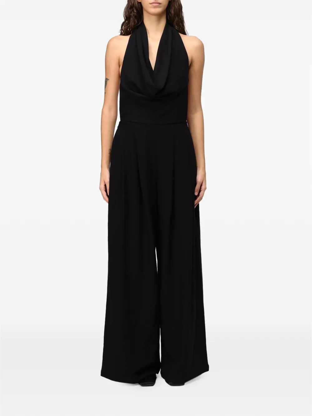 Eleh cowl-neck wide-leg jumpsuit - Schwarz